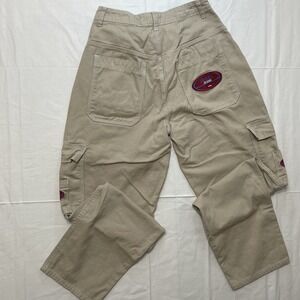 Wake Jeans Tan Khaki Cargo Pants Wide Leg Contrast Stitch Streetwear Mens 27